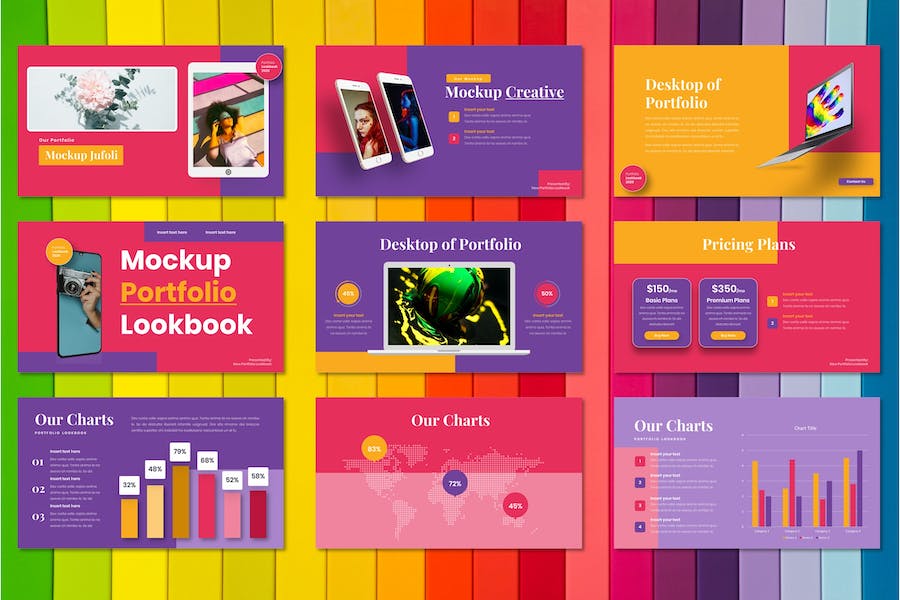 创意作品集个人画册展示PPT模板 - PPT派