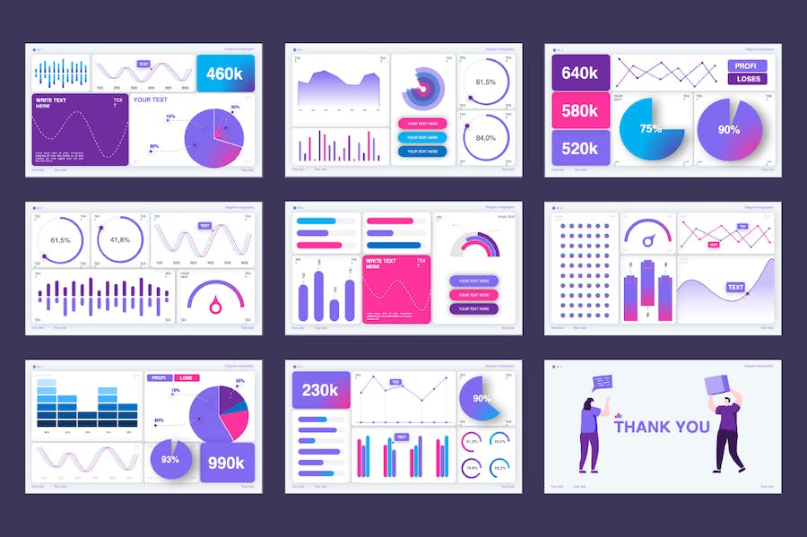 业务KPI关键指标数据可视化PPT模板 - PPT派