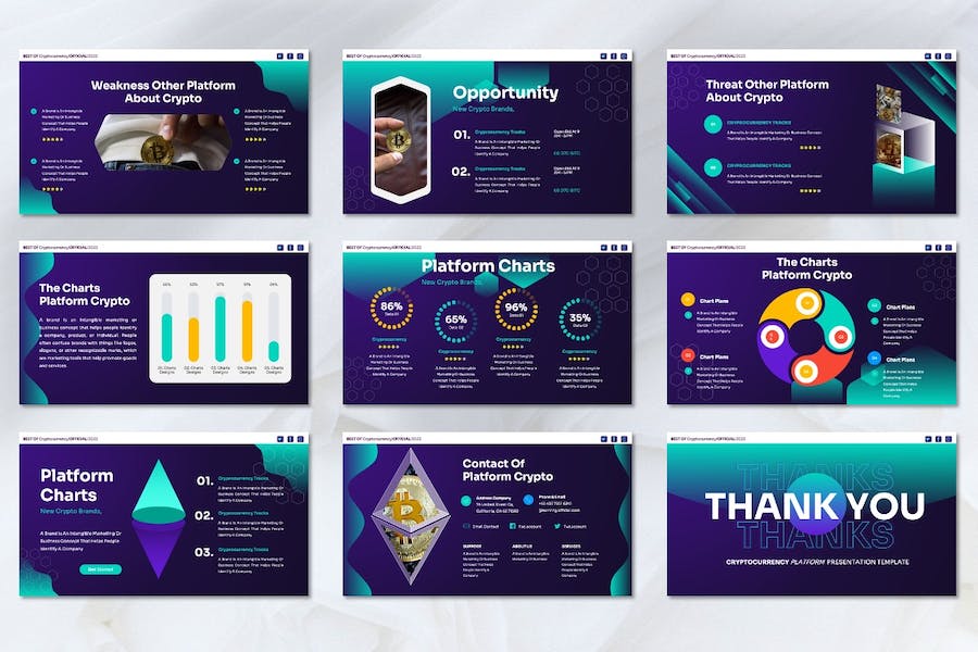 加密货币收益投资理财方案Keynote模板 - PPT派
