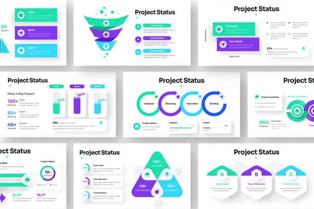 项目进度状态追踪信息图形展示Keynote模板 - PPT派