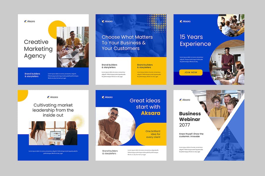 蓝色Instagram社媒营销Keynote模板 - PPT派