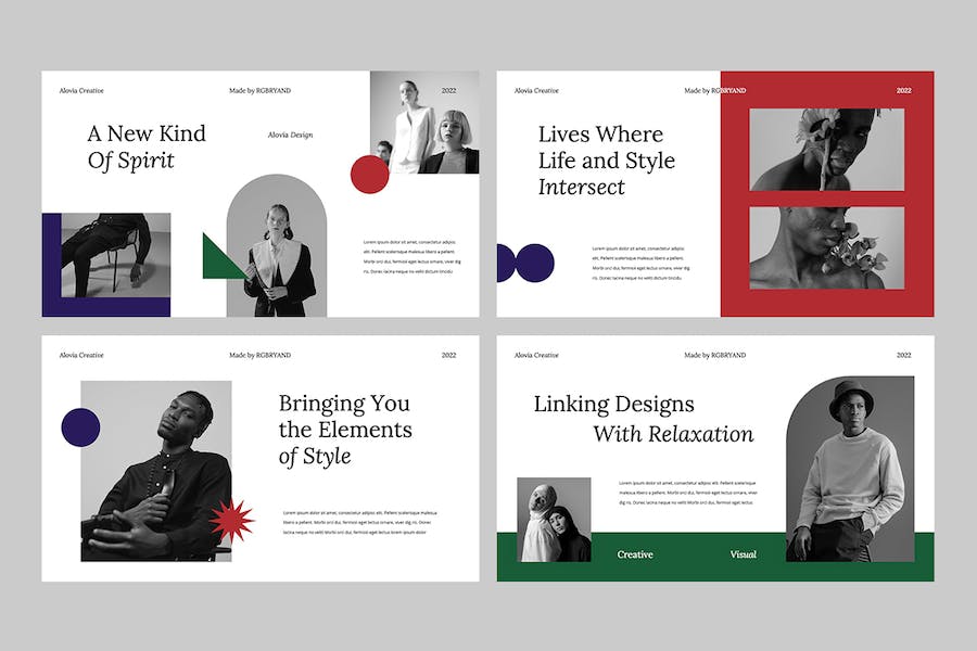 时尚美学图片排版设计作品集Keynote模板 - PPT派