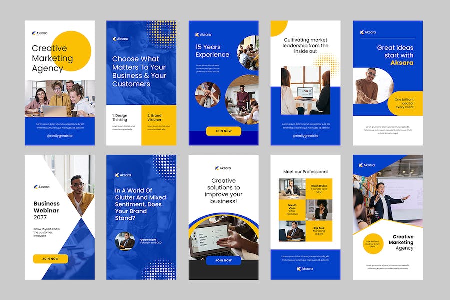 蓝色Instagram社媒营销Keynote模板 - PPT派