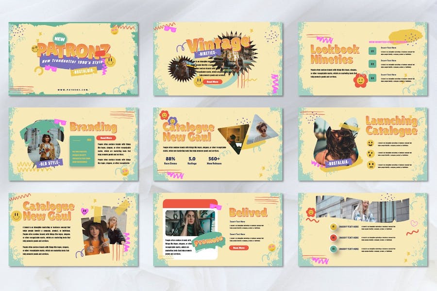 复古怀旧风格设计展示Keynote模板 - PPT派