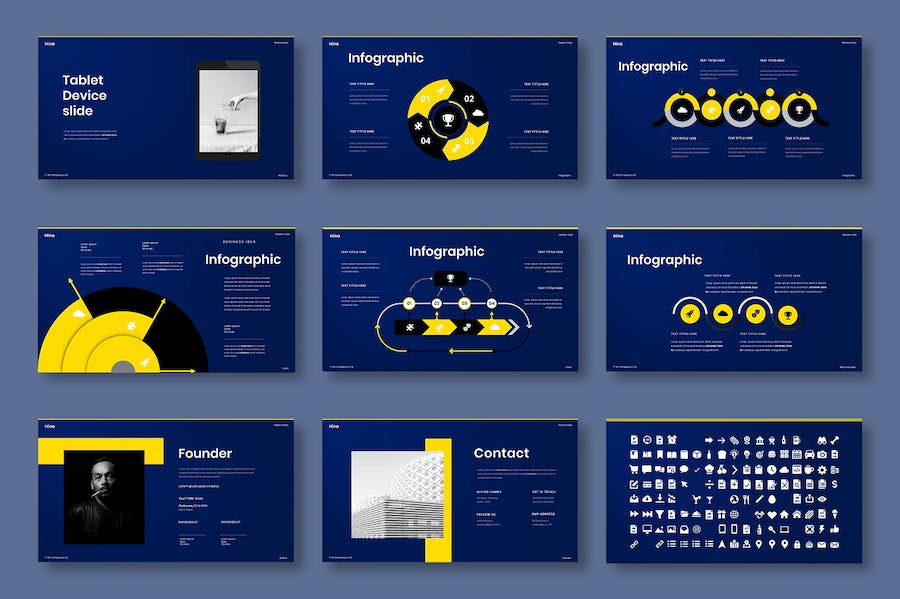 深蓝色商务专业企业宣传Keynote模板 - PPT派