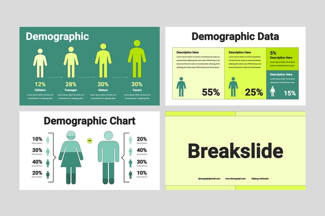 人口统计图表数据分析Keynote模板 - PPT派