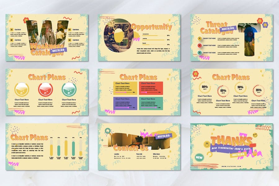 复古怀旧风格设计展示Keynote模板 - PPT派