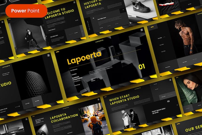 商务风格品牌展示PPT模板 - PPT派