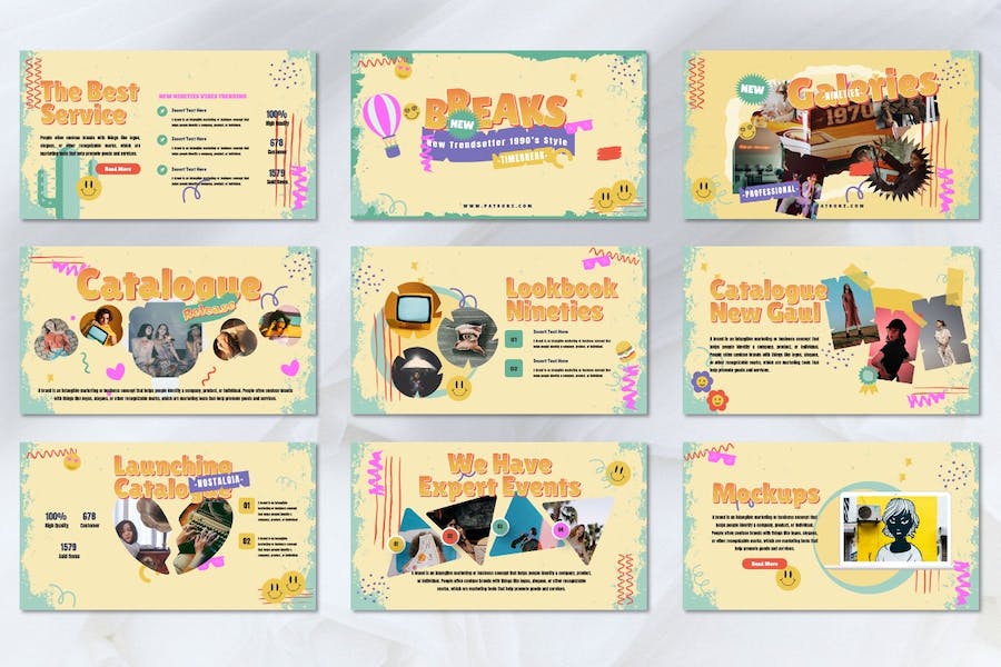 复古怀旧风格设计展示Keynote模板 - PPT派