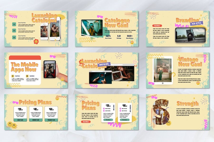 复古怀旧风格设计展示Keynote模板 - PPT派