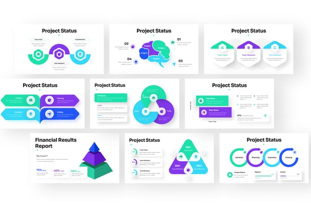 项目进度状态追踪信息图形展示Keynote模板 - PPT派