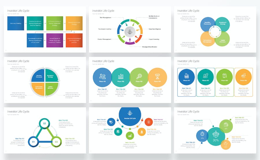 投资生命周期关系图形keynote模板 - PPT派