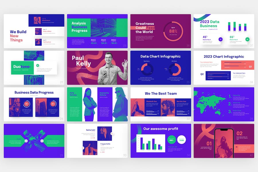 Essentials-duo-tone-creative-powerpoint-template - PPT派