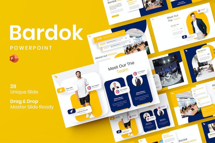 黄色商务企业品牌展示PPT模板 - PPT派