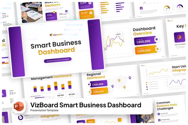 智能商务仪表板系统PPT模板 - PPT派