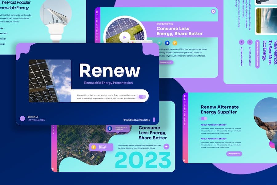 可再生能源绿色环保主题Keynote模板 - PPT派