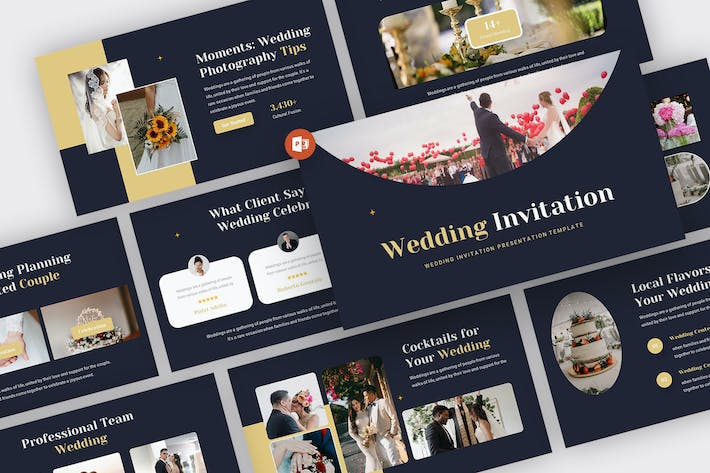 婚礼策划邀请活动推介服务宣传展示方案设计PPT模板 - PPT派