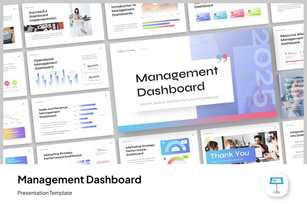 管理仪表板数据监测Keynote模板 - PPT派
