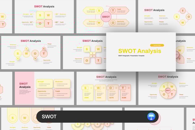SWOT分析展示图形Keynote模板 - PPT派