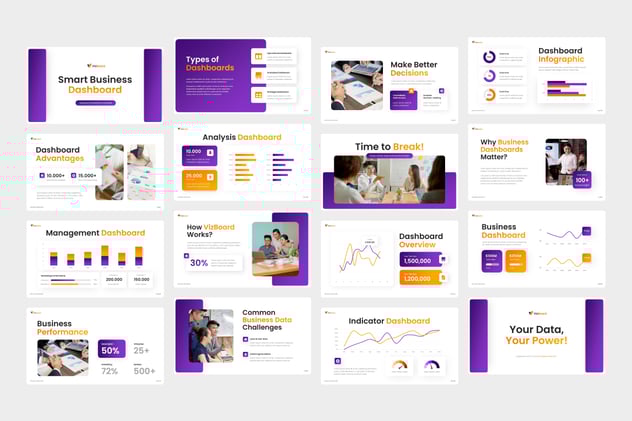 智能商务仪表板系统PPT模板 - PPT派