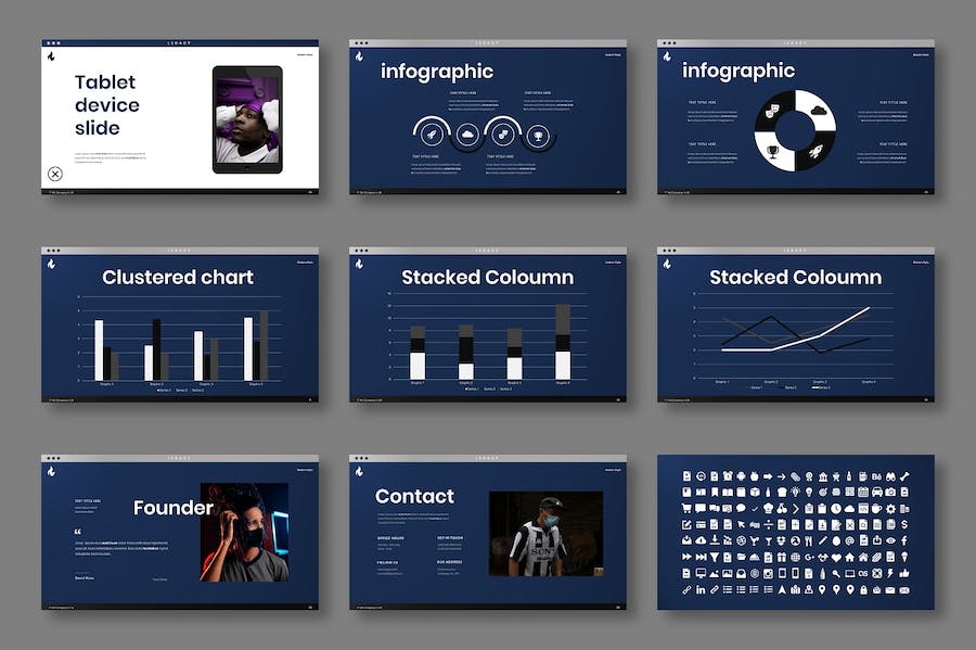 旧版公文包作品集展示Keynote模板 - PPT派