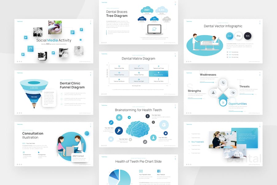 Teethmec-医疗-牙科-Powerpoint-模板 - PPT派
