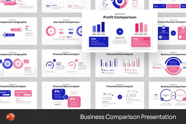 业务对比分析竞争方案PPT模板 - PPT派