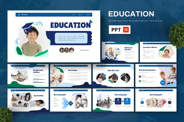 教育介绍幼儿园简报PPT模板 - PPT派