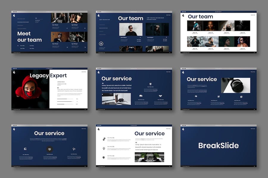 旧版公文包作品集展示Keynote模板 - PPT派