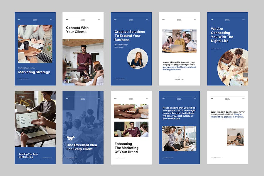 商业品牌 Instagram 内容发布Keynote演示模板 - PPT派