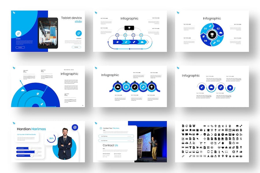 清新商务风格设计展示PPT模板 - PPT派