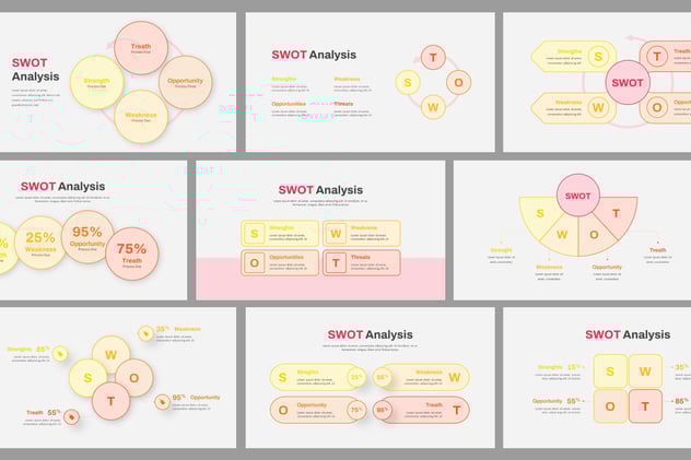 SWOT分析展示图形Keynote模板 - PPT派