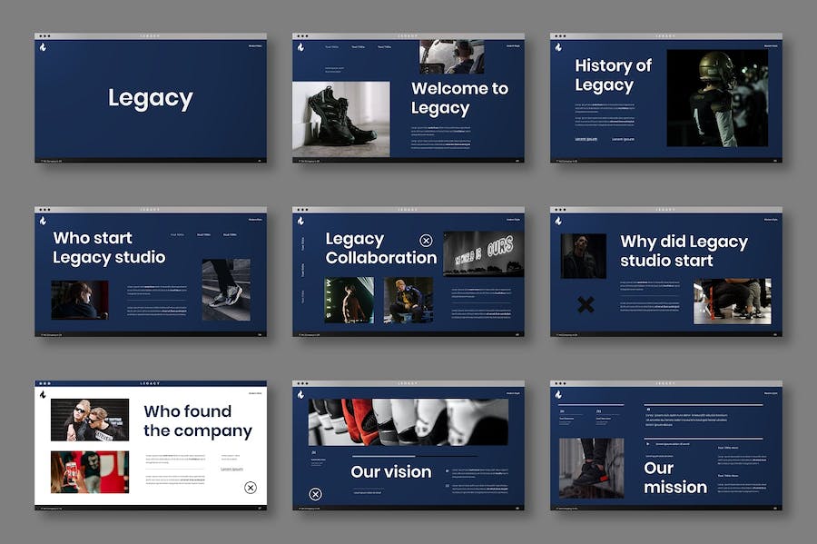 旧版公文包作品集展示Keynote模板 - PPT派