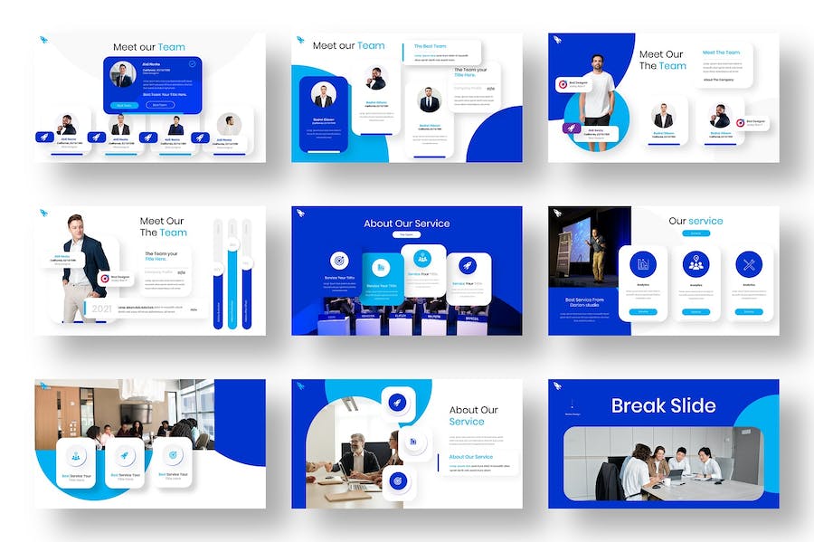 清新商务风格设计展示PPT模板 - PPT派