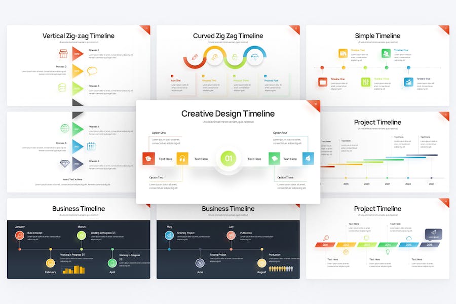 Project-timeline-gradient-color-keynote-template - PPT派