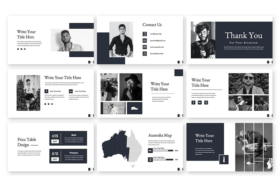 极简设计商务演讲方案PPT模板 - PPT派