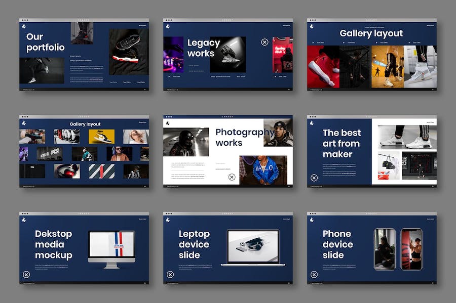 旧版公文包作品集展示Keynote模板 - PPT派