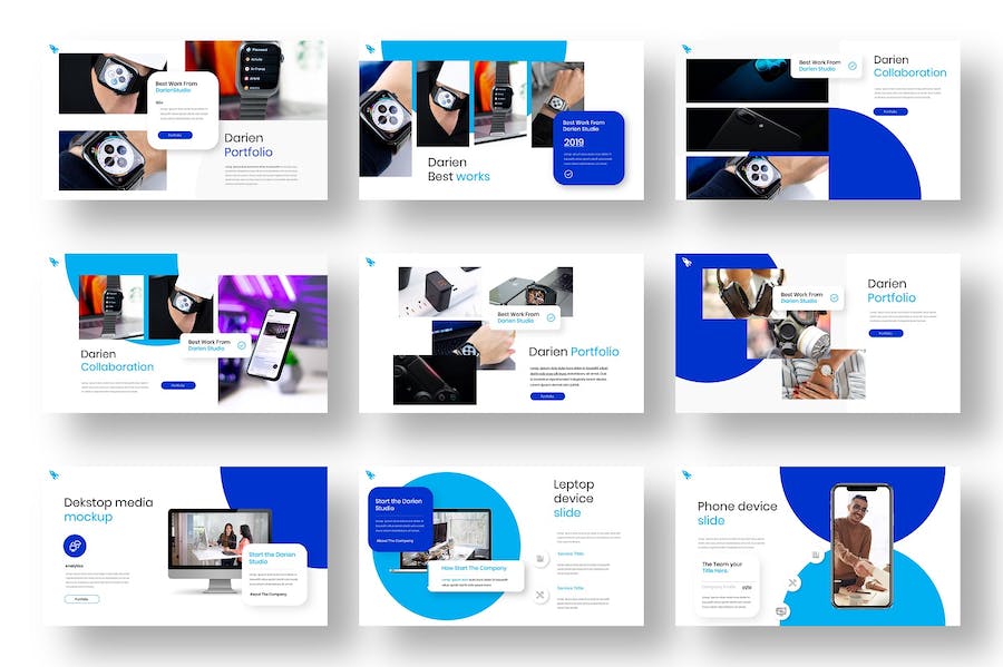 清新商务风格设计展示PPT模板 - PPT派