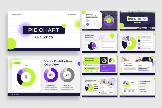 饼图分析数据展示演讲Keynote模板 - PPT派