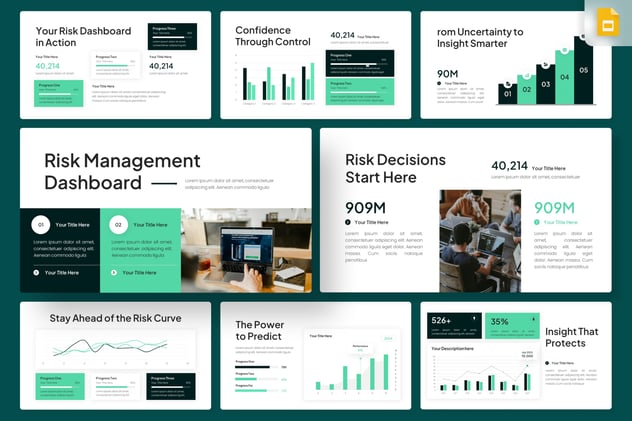 风险管理仪表板数据监测PPT模板 - PPT派