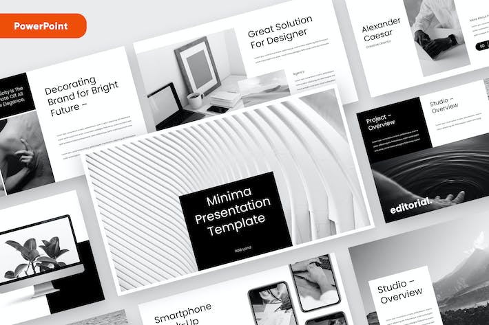 极简风格商务办公通用PPT模板 - PPT派