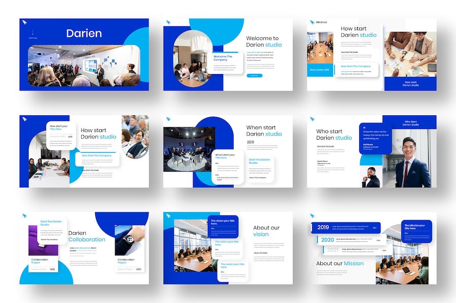 清新商务风格设计展示PPT模板 - PPT派