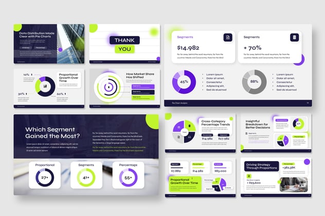 饼图分析数据展示演讲Keynote模板 - PPT派