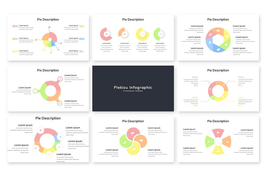 拼图风格数据图表展示PPT模板 - PPT派