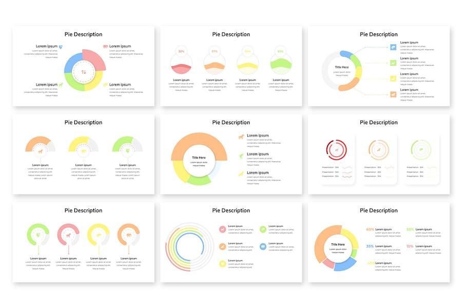 拼图风格数据图表展示PPT模板 - PPT派