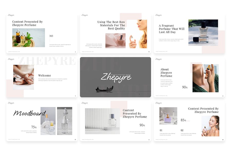 香水品牌营销策略运营Keynote模板 - PPT派