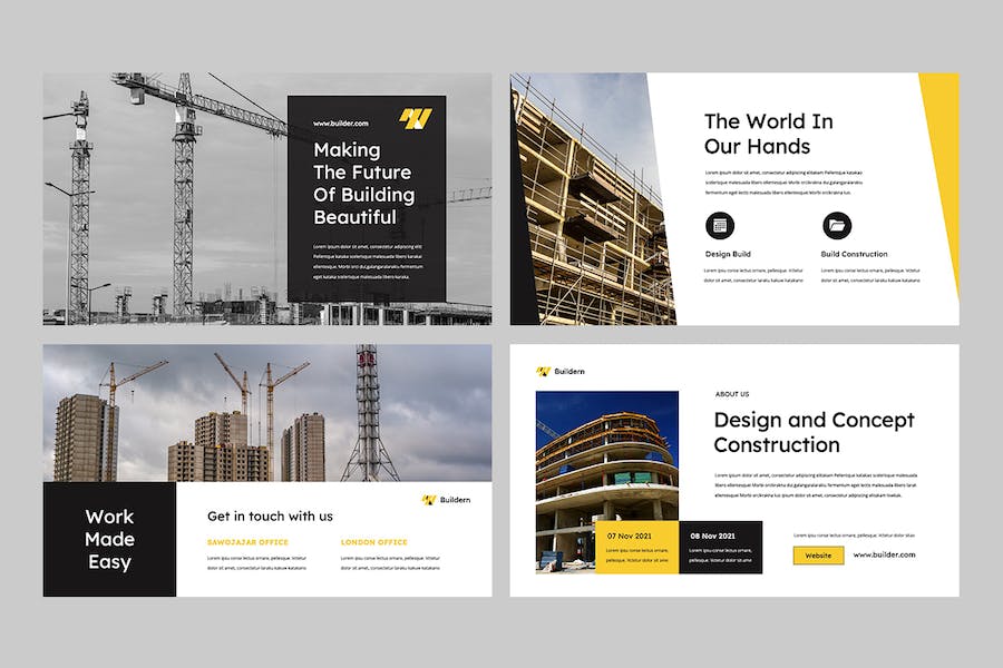 建筑工程项目展示融资计划PPT模板 - PPT派