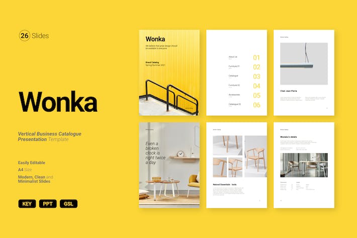 产品目录垂直展示商品介绍Keynote模板 - PPT派