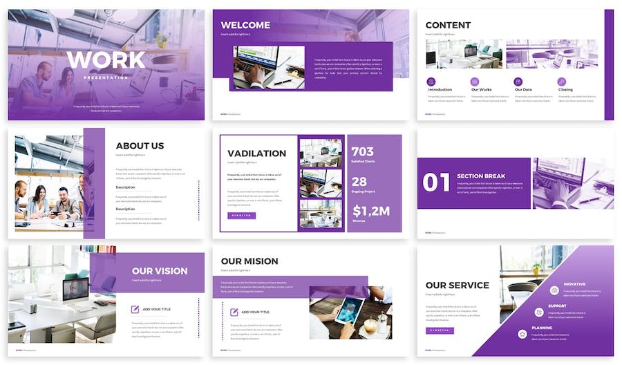 工作办公场景展示推广Keynote模板 - PPT派