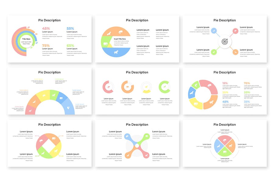 拼图风格数据图表展示PPT模板 - PPT派